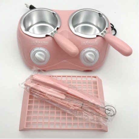 XWZ Wax Heater & Chocolate Melter Electric Warming Fondue Set Automatic Temperature Control with Removable Pot Candy Melting Pot,Pink B09VL5G56Q