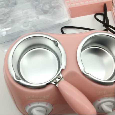 XWZ Wax Heater & Chocolate Melter Electric Warming Fondue Set Automatic Temperature Control with Removable Pot Candy Melting Pot,Pink B09VL5G56Q