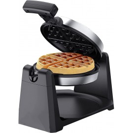 Belgian Waffle Maker 180° Rotating Waffle Iron with Adjustable Temperature Control PFOA Free Nonstick Coating Removable Drip Tray for Easy Cleanup Recipes Included 1200W Stainless Steel B09JK5N468