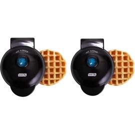 DASH Mini Waffle Maker 2 Pack for Individual Waffles Hash Browns Keto Chaffles with Easy to Clean Non-Stick Surfaces 4 Inch Black B09KKJW7VZ