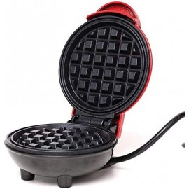 Cratone Mini Waffle Maker Machine Electric Round Iron Griddle Pancake Nonstick for Cooking Individual Pancakes Cookies Eggs 12.2 * 12.2 * 8.8cm Red B088R5Y1FX