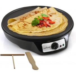 Electric Crepe Maker Pancake Griddle Griddle Hot Plate Cooktop Round 12'' Nonstick B07FMKWH13