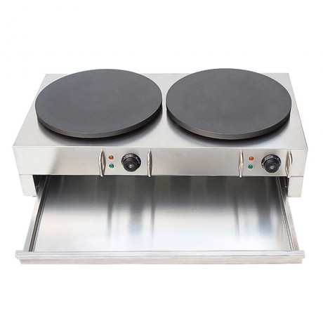 Liquor Snack Machine 110V Electric Crepe Machine Griddle Commercial Electric Hot Plate Double Plates B07XFC3SDX