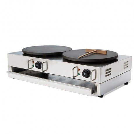 Liquor Snack Machine 110V Electric Crepe Machine Griddle Commercial Electric Hot Plate Double Plates B07XFC3SDX