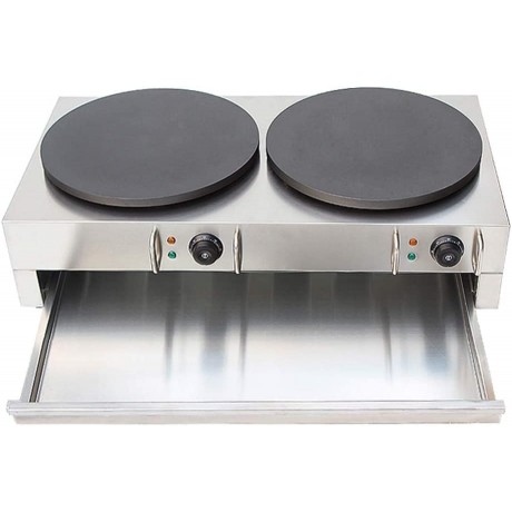 Sanguinesunny New Electric Crepe Machine Griddle Commercial Snack Machine Electric Hot Plate Double plates 110V B07PP6MMXN