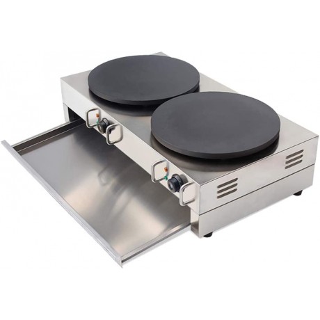 Sanguinesunny New Electric Crepe Machine Griddle Commercial Snack Machine Electric Hot Plate Double plates 110V B07PP6MMXN