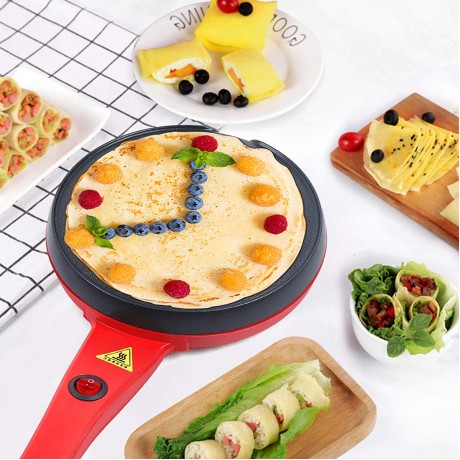 YIYIBYUS Electric 7 Inch Non-Stick Crepe Maker Baking Pancake Pan Frying Griddle Machine 600W for Perfect Blintzes Pancakes Eggs Bacon and More B08TWP1GPF