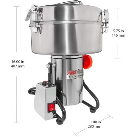 ALDKitchen Professional Grain Mill Grinder | High-Speed Powder Machine | Swing Type Pulverizer 3000 Gr | 110V B085GFL85M