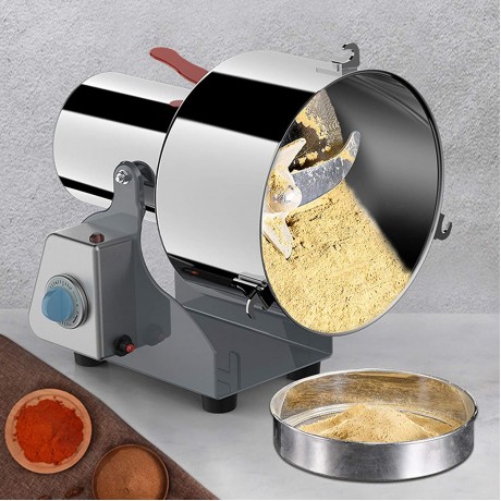 Commercial Electric Grinder 2000g Electric Herb Grain Spice Grinder Stainless Steel Grinding Machine 270° Swing Type Power Mill Grinder 60-350 Mesh B08RDKZCYF