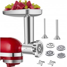 Stainless Steel Food Grinder Attachment Accessories for KitchenAid Stand Mixers Including Sausage Stuffer Stainless Steel,Dishwasher Safe B07KZSZY4X