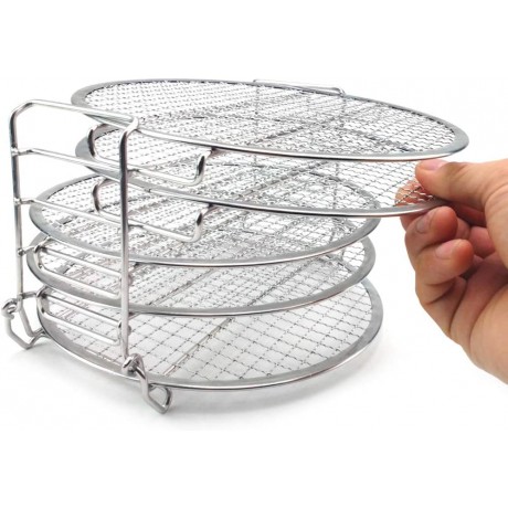 Baking and Pastry Tools,5 Stackable Layer Dehydrator Grill Stand Stainless Steel Rack for Air Fryer Tool B08BFJBZRP
