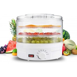 Electric Food Dehydrator Machine,Transparent Mini Dryer for Fruit Meat Beef Jerky Vegetables Dog Treats,3 Stackable BPA Free Trays,360ºHigh-Heat Circulations,Overheat ProtectionUS B08X2NV17Y