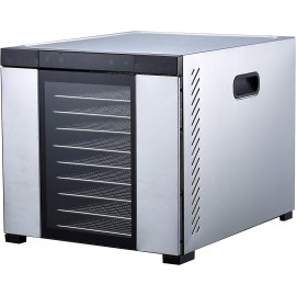Samson"Silent" 10 Tray Stainless Steel Dehydrator with Glass Door and Digital Timer and Temperature Control for Fruit Vegetables Beef Jerky Herbs Dog Treats Fruit Leathers and More B077V7NR1Q