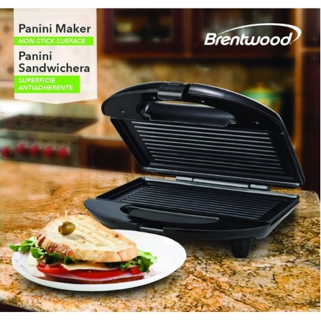 Brentwood Panini Press and Sandwich Maker Non-Stick Black B00GT0NEUI