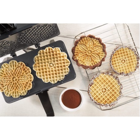 Pizzelle Maker- Non-stick Electric Pizzelle Baker Press Makes Two 5-Inch Cookies at Once- Recipes Included Fun Gift or Birthday Treat B000I1QJ06