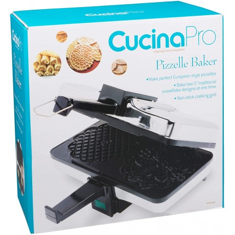 Pizzelle Maker- Non-stick Electric Pizzelle Baker Press Makes Two 5-Inch Cookies at Once- Recipes Included Fun Gift or Birthday Treat B000I1QJ06