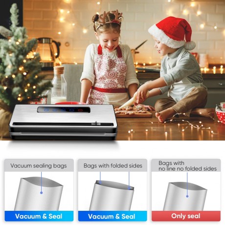 Vacuum Sealer Machine Upgraded Automatic Food Sealer Vacuum Packing Machine with Dry & Moist Food Modes and One Roll Sealing Bag for Food Preservation and Sous Vide B09ZY6HD7W