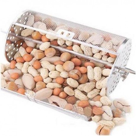 EatingBiting Beans Peanut Coffee Roaster Drum For BBQ Rotisserie Ovenware Capacity18X12cm Baking Nuts Coffee Beans Peanut Outdoor Grill BBQ B07G44JV5L
