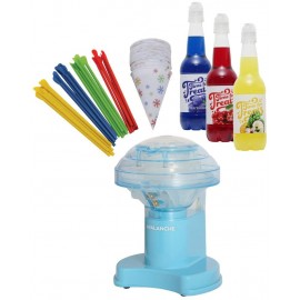 Time for Treats Snow Cone Maker Ice Shaver Gift Pack Includes 25 Cups & Straws Blue Raspberry Cherry & Pina Colada Syrups B0049AHIZ2