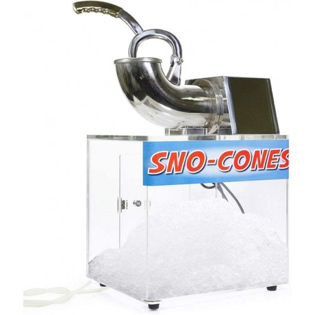 WYZworks 250W Heavy Duty Electric Shaved Ice Shaver Snow Cone Slush Margarita Machine 440lbs h Stainless Steel and Acrylic Box B01188AYLW