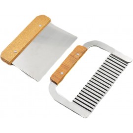 1 Pc Premium Stainless Steel Blade Wavy and Straight Cutter Fries Cutter Wooden Handle Loaf Cutter Slicer Planer Tool B01ALQQB5U