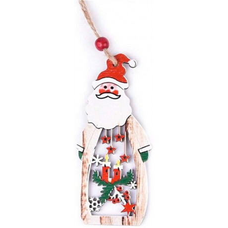 LZIYAN Wood Chip Christmas Elk Handmade Decorations for DIY Crafts,Santa Claus B09FZBWNVY