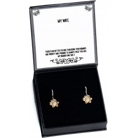Reusable Wife There is no Better Feeling Than Being Your Number one Priority and I Promise to: Wife Sunflower Earrings from Husband B09VFX2L2Q